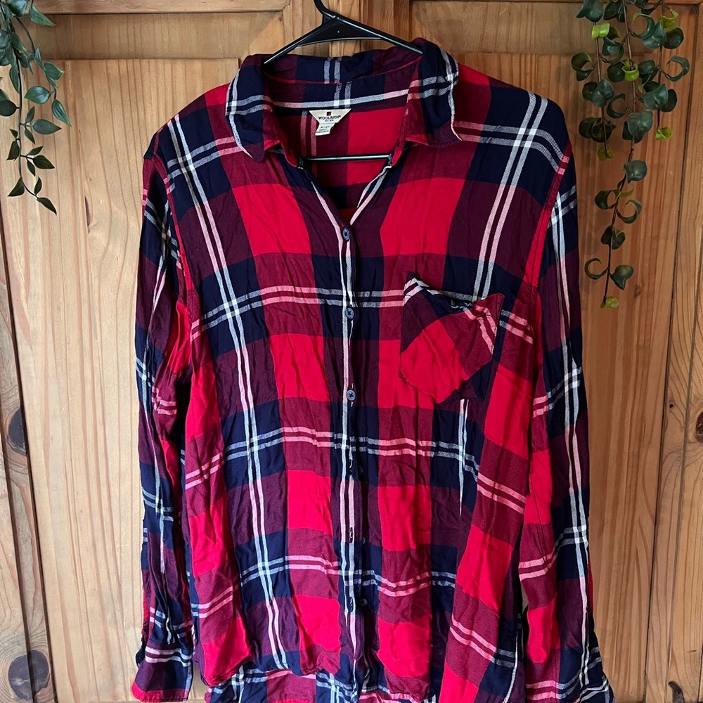 Woolrich Red and Navy Plaid Shirt